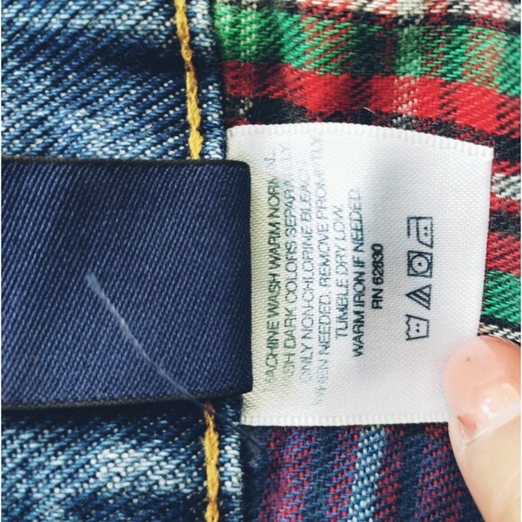 Land's End Jeans Men's 42 Raw Hem 38 Flannel Lined Farm Outdoor Utility Chore - Picture 9 of 12